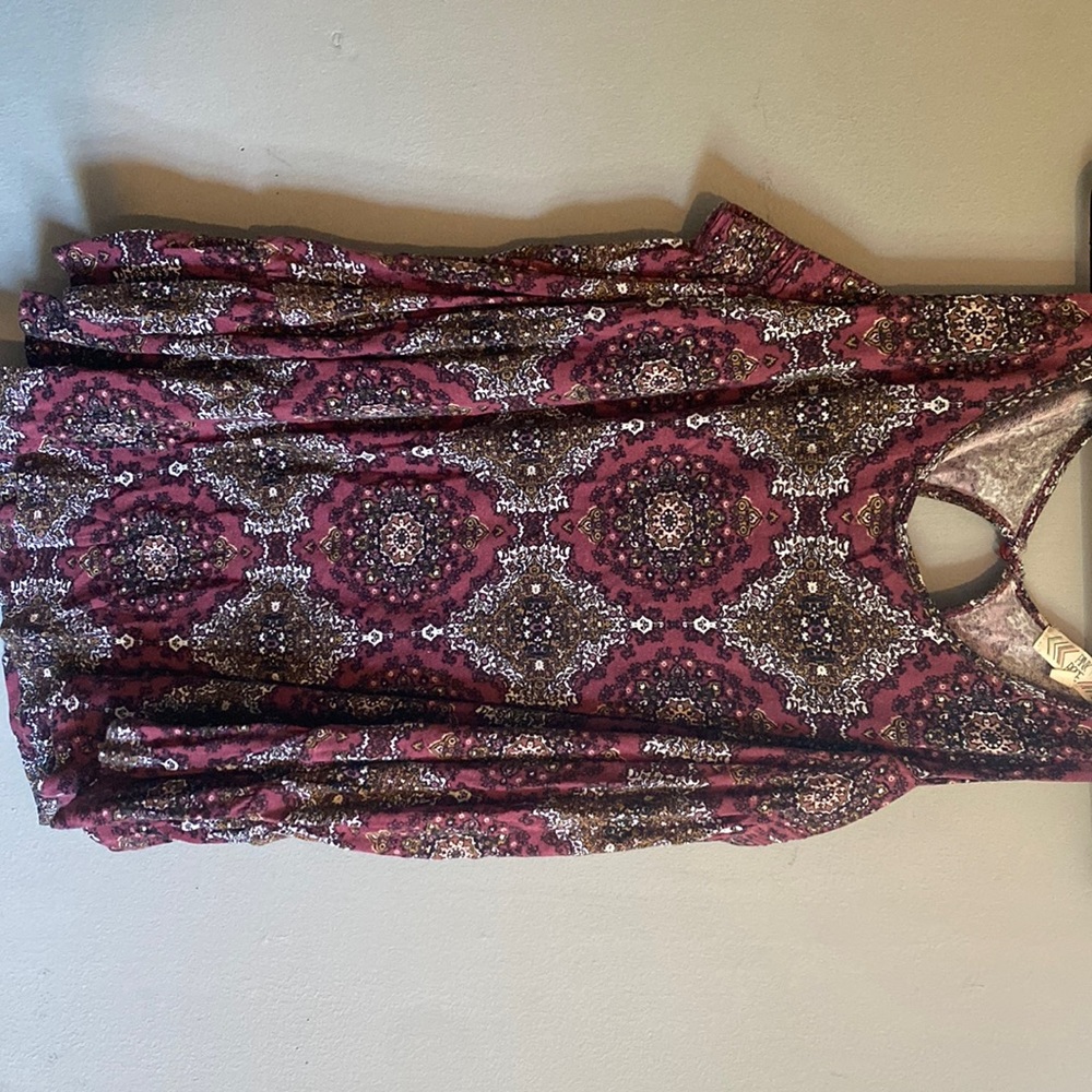 Floral L PINK ROSE long sleeve open shoulders